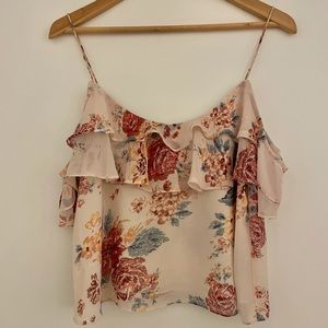 Anthropologie floral off shoulder top in size S